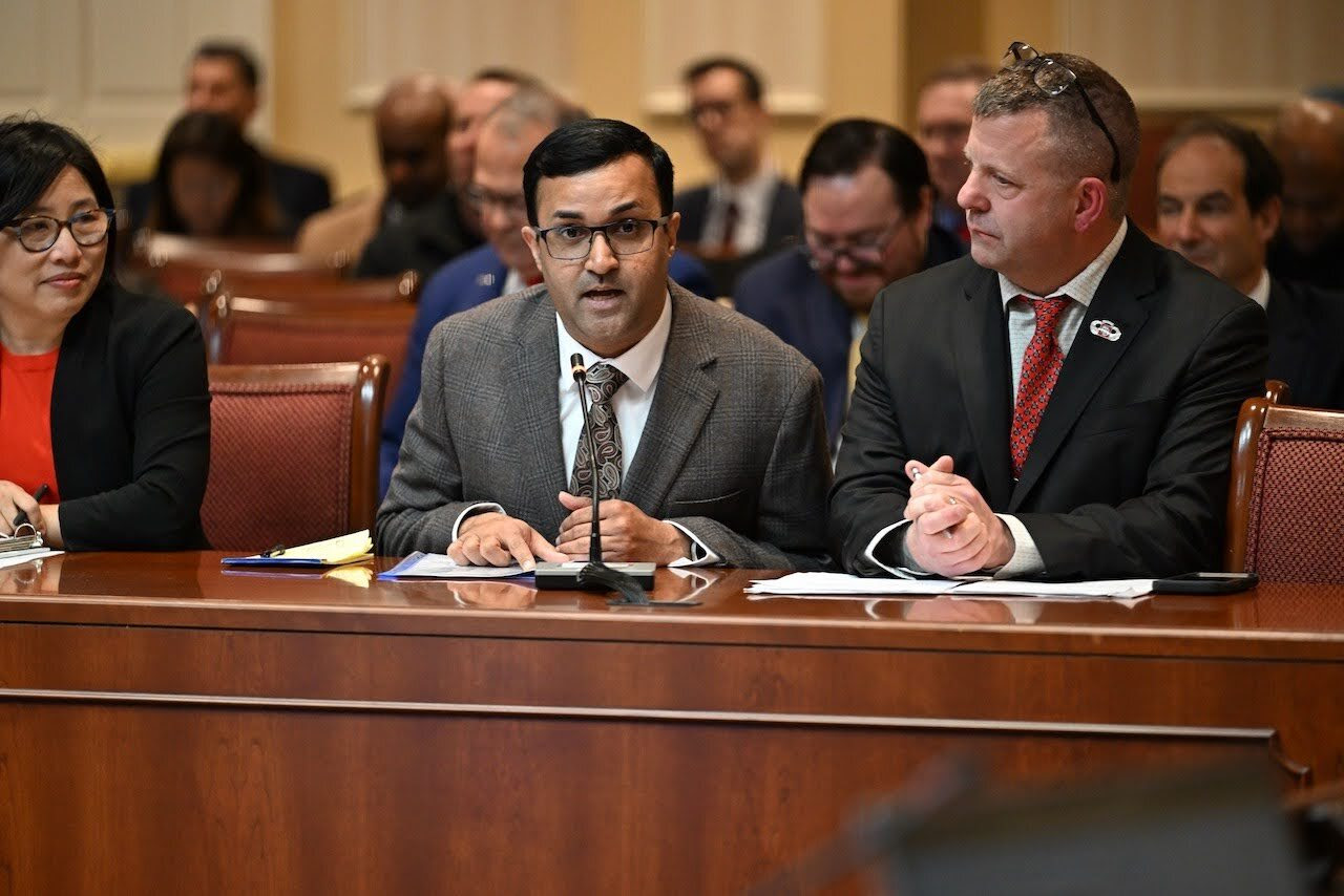 Sumeet Dave and Chris Maclarion testify at a hearing