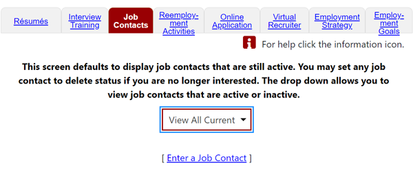 Enter a Job Contact
