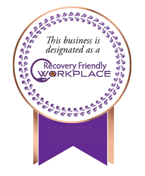 Bronze Medal with the Recovery Friendly Workplace logo and the text above the logo says 'This business is designated as a'