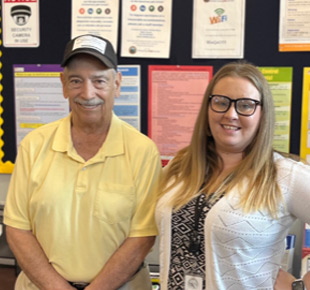 Michael at American Job Center with Staff Member